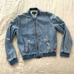 Lucky Brand Denim Bomber Jacket size small
